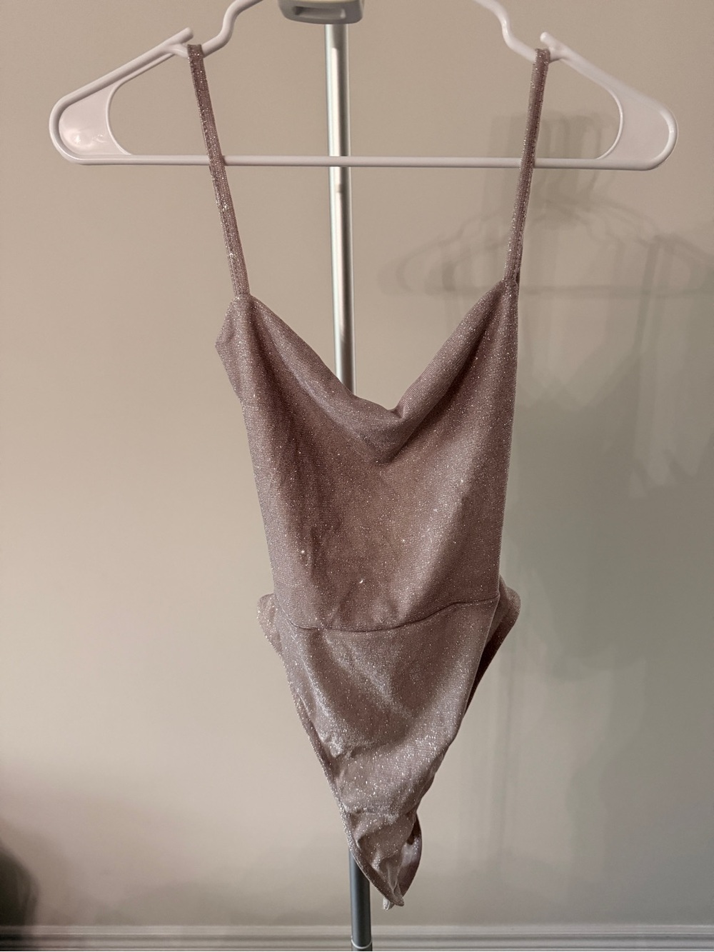 Nasty Gal Shimmer Glam Open Back Bodysuit